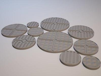 Z.O.D. Techno-Hell Theme Bases (28mm/Heroic scale)