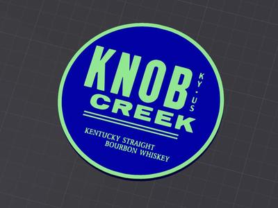 Knob Creek Straight Bourbon Whiskey Coaster ~ 4″
