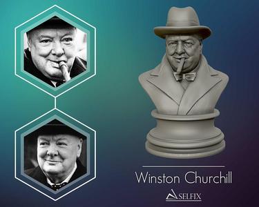 Winston Churchill bust sculpture