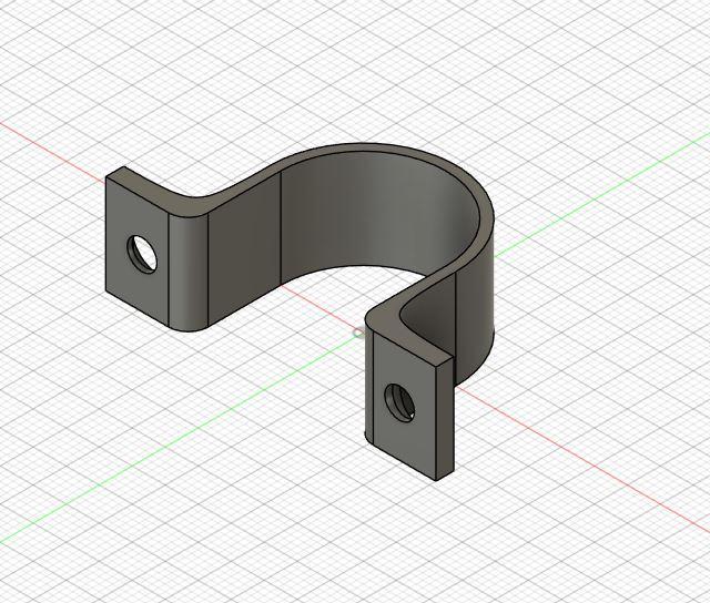 Wandhalter Aussen Ø4,5mm Bohrungen für 3/4" Schlauch (25mm)