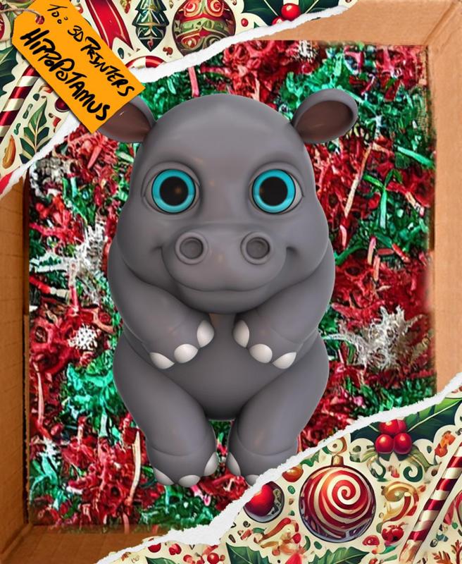 Christmas Hippopotamus Ornament 