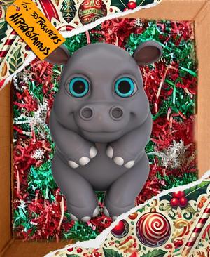 Christmas Hippopotamus Ornament 