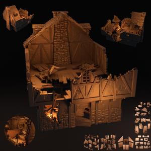 Ellirmilborg's Ruins - Ruined Town modular scatter terrain set