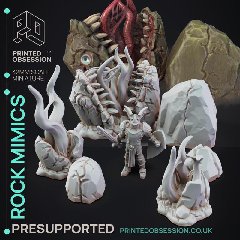 Rock Mimics - Enviroment traps - PRESUPPORTED - 32mm Scale