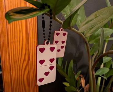 Quit Playing Games - Heart Domino Jewelry - Earrings, Necklace, Keychain - 143 (I Love You) Valentine's pendant