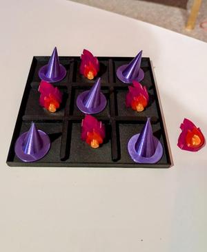 Witch-Tac-Toe - Three in a Row - Spooky Season Tic Tac Toe Game - Halloween Decor