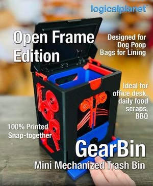 GearBin Open Frame Edition – Mini Mechanized Trash Bin