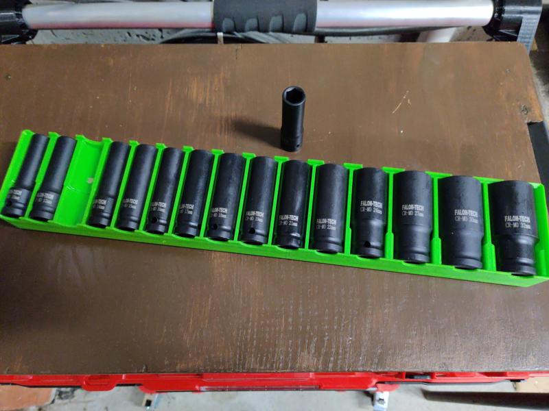 Gridfinity Metric Long Socket Set Holder Falon Tech 1/2"