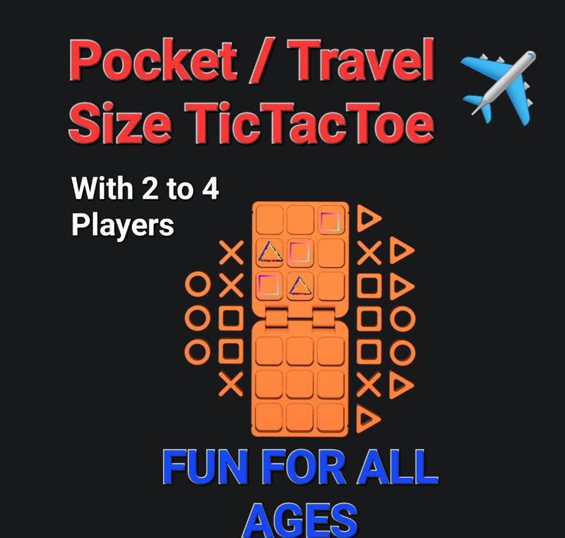Travel/Pocket Tic Tac Toe "Print In Place"