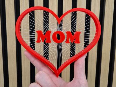 Mother’s Day 3D Heart with “MOM” String Art