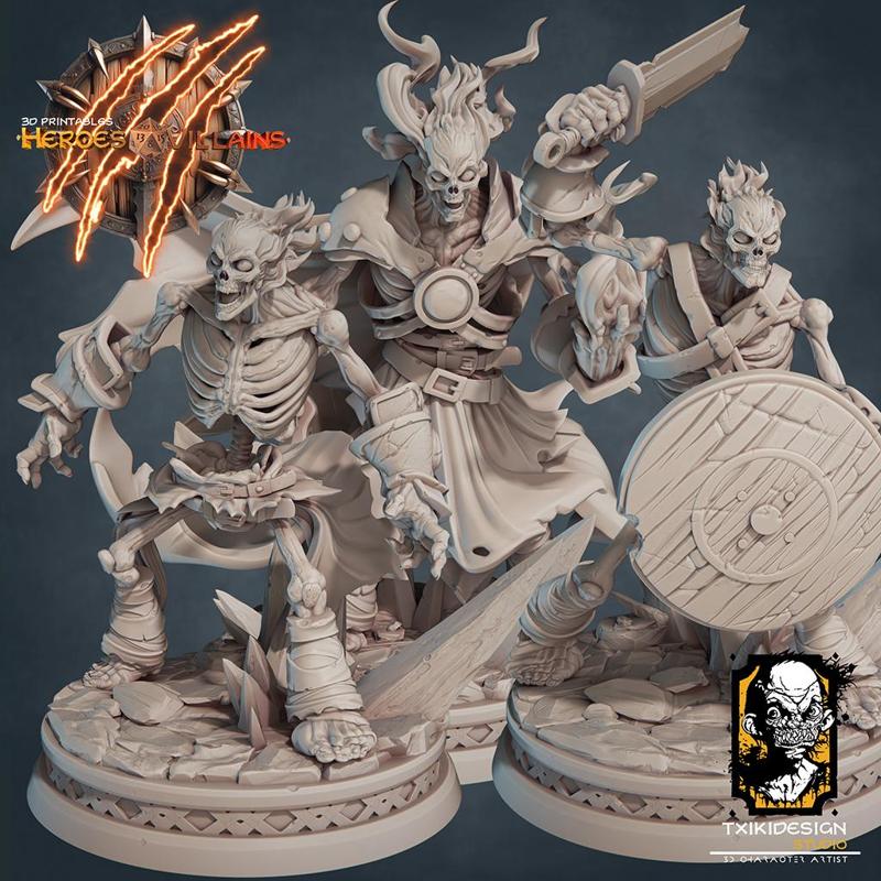 Fire Skeletons Set