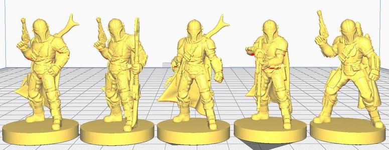 Mandalorian Miniatures - 5 Poses - 25mm Base