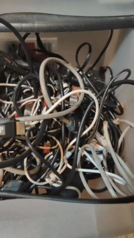 Cable Holder labelled, organiser, USB, USB-C, HDMI