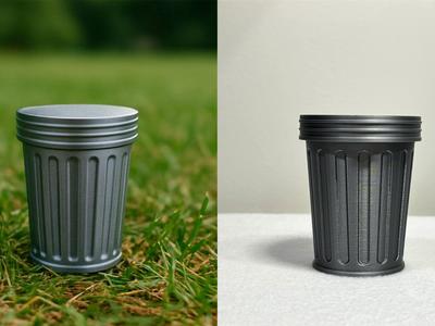 Mini old school trash can twist on lid