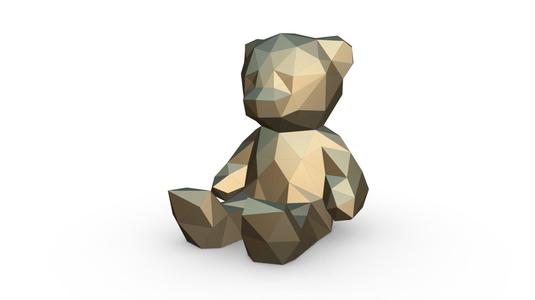 bear low poly teddy