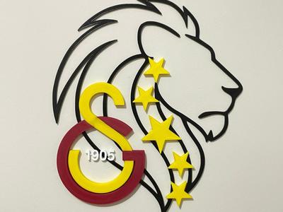Galatasaray 5-Star Lion Emblem Wall Decor