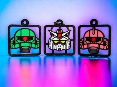 Gundam & Zaku Kit Card Keychain