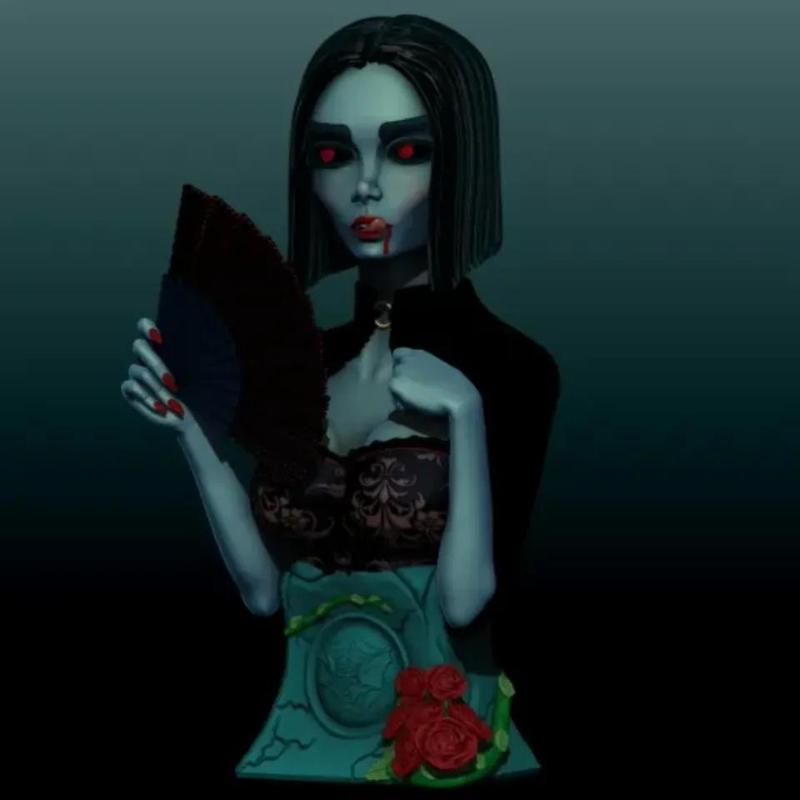 Vampire Goth Girl Bust   