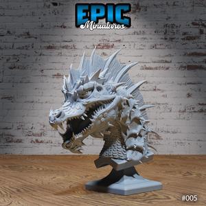 Green Dragon Bust / Drake Decoration / Collectible Monster / Fantasy Figure / Magical Beast Statue / Legendary Draconic Army