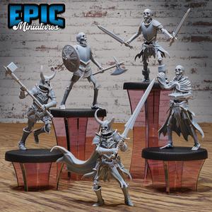 Skeleton Army Set E / Undead Soldier / Evil Skelet Warrior / Zombie Fighter / Evil Bone Kingdom / Walking Dead Monster / Rotting Humanoid / Graveyard Encounter