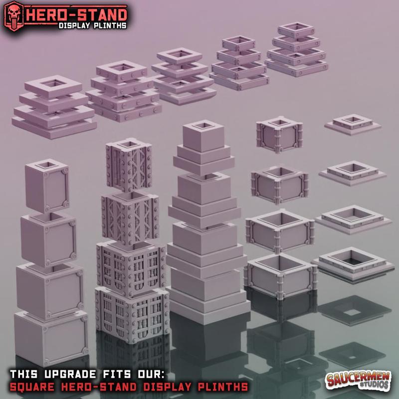 Hero-Stand Display Plinths - Base & Column Upgrade Pack 1 (Square)
