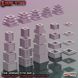 Hero-Stand Display Plinths - Base & Column Upgrade Pack 1 (Square)