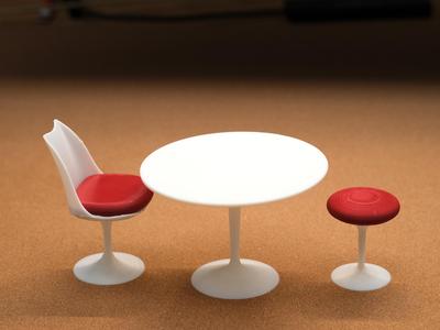 1:12 scale dollhouse Tulip side table (standard version)