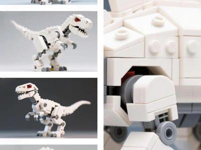tiny cyber dinosaur team block style