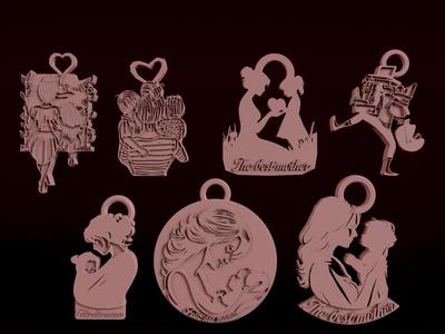 mother's day keychain pack