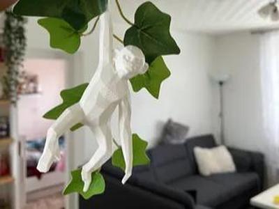 Cute low poly swing monkey