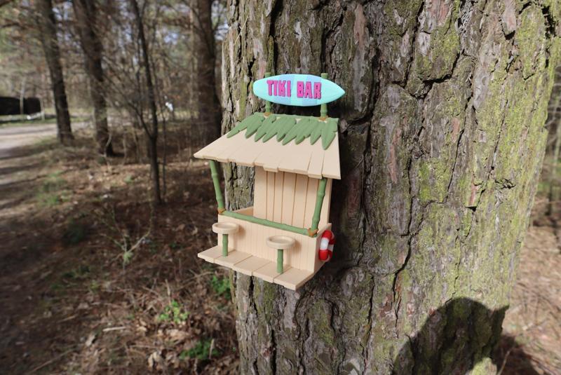 tiki bar bird feeder