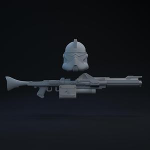 P2 Clone Captain Fordo Helmet and Blaster One-Twelfth Scale Kit