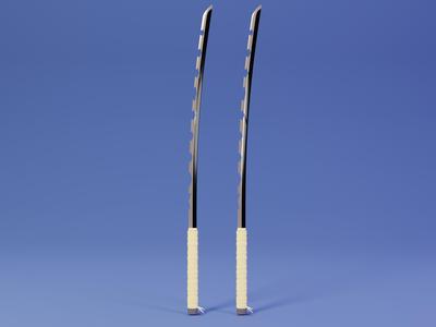 Inosuke Sword - Demon Slayer kimetsu no yaiba Low-poly