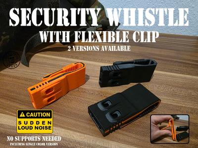 SECURITY WHISTLE - FLEXIBLE CLIP