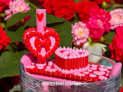 3D Cake Valentine's Stanley Straw Topper