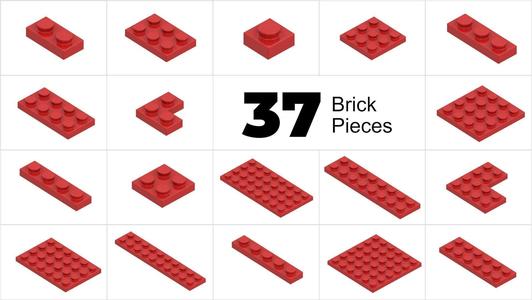 TwindBricks3D - 37 Bricks Plate collection