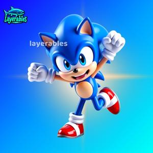 Sonic STL File – Classic Running Sonic 3D Print Model – Blue Hedgehog Fan Art Figurine