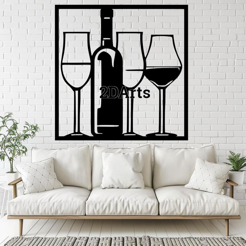 Wine 2D Wall Art/Window Art - Digital STL & SVG File