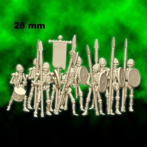 Skeleton spearmen - 28mm for wargame