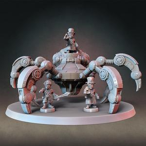 Giant Steampunk Mech Spider + Gnome Artificers Complete Set (Presupported)