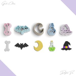 Halloween Polymer Clay Cutter Package, 5 Models, 2 Cutter Version, 5 Sizes Included, No: 964