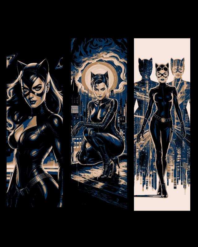 Sketches of the thief Catwoman from the DC Comic Universe - Fanart Bookmarks