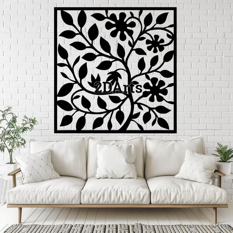 Leaves and Branches 2D Wall Art/Window Art - Digital STL & SVG File