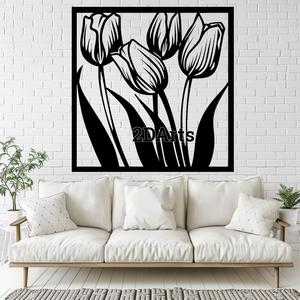 Tulips 2D Wall Art/Window Art - Digital STL & SVG File for 3D Printing or Laser Cutting