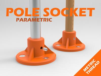 Pole Socket - Pole holder (metric - parametric)
