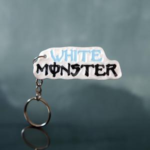 White Monster Keychain