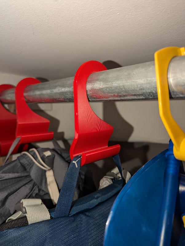 Fully Parametric Closet Hook for Backpacks (w/ OnShape & Fusion 360 support)