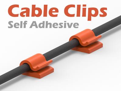 Cable Clips Collection - Self Adhesive - 4 Variations ( Parametric )