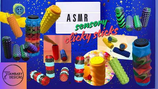 ASMR Sensory Clicky Sticks-- Keychains for calming and stimulation