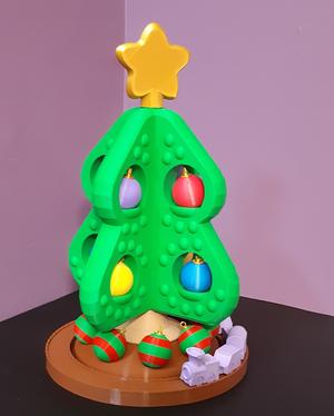 Decorative Christmas Tree With Ornaments and Train - Support Free